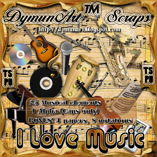 I Love Music Mini Scrap Kit Preview