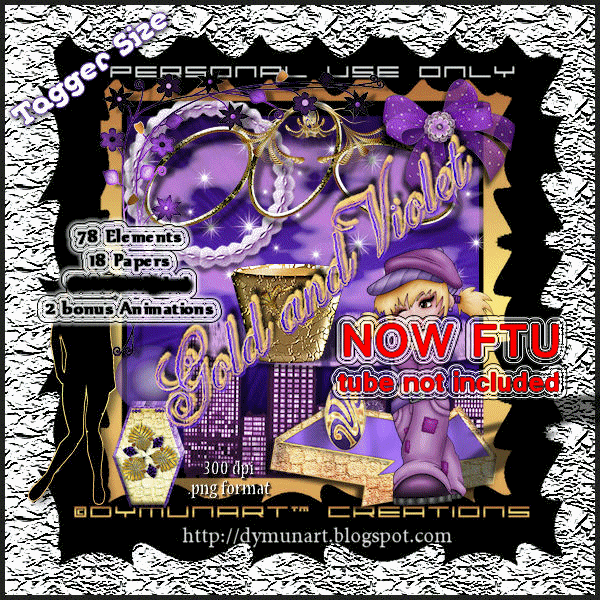 Gold and Violet Taggers Scrap kit preview